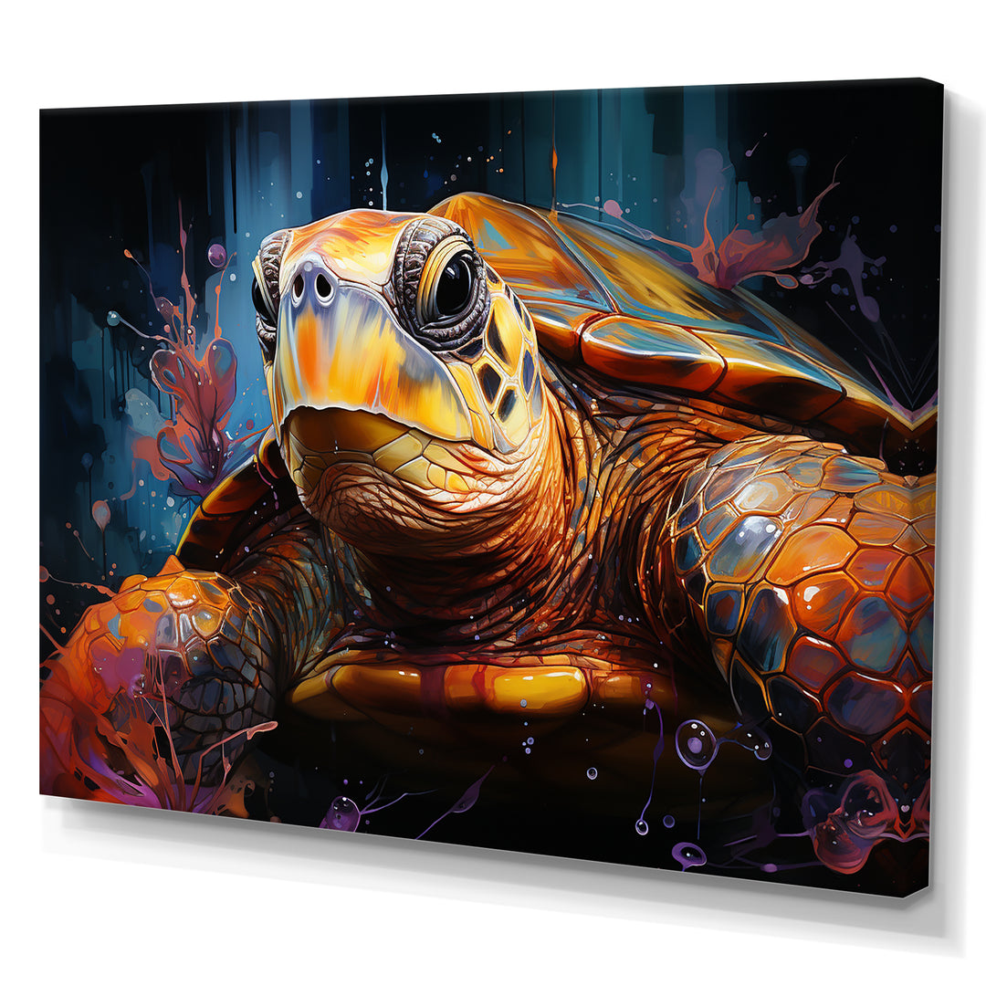 Pop Art Portrayal Of A Turtle - Turtle Bedroom Wall Art