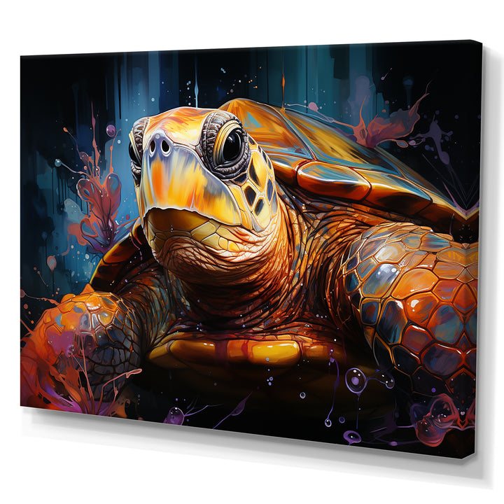 Pop Art Portrayal Of A Turtle - Turtle Bedroom Wall Art