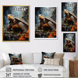 Surrealism Turtle In The Jungle - Turtle Framed Canvas Art