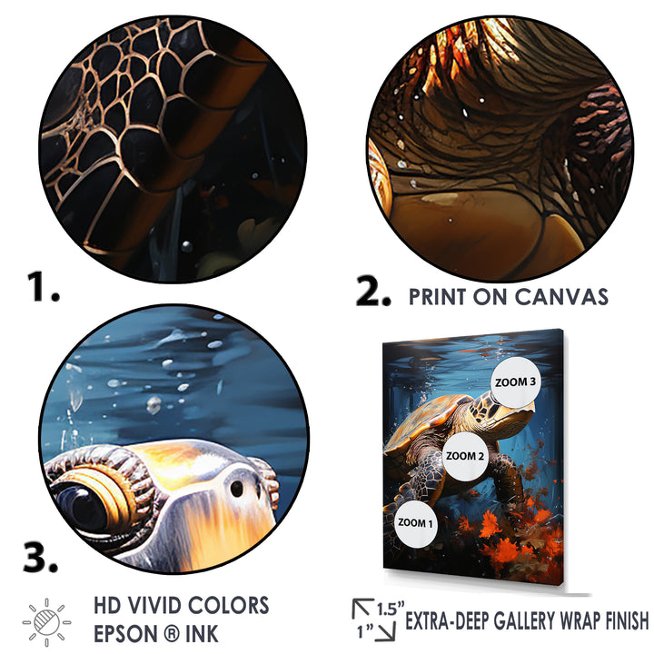 Urban Aquatic Explorer - Turtle Bedroom Wall Art