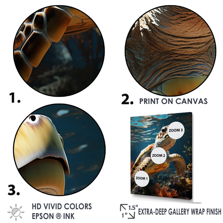 Whimsical Of A Turtle As An Ocean Explorer - Turtle Wall Decor