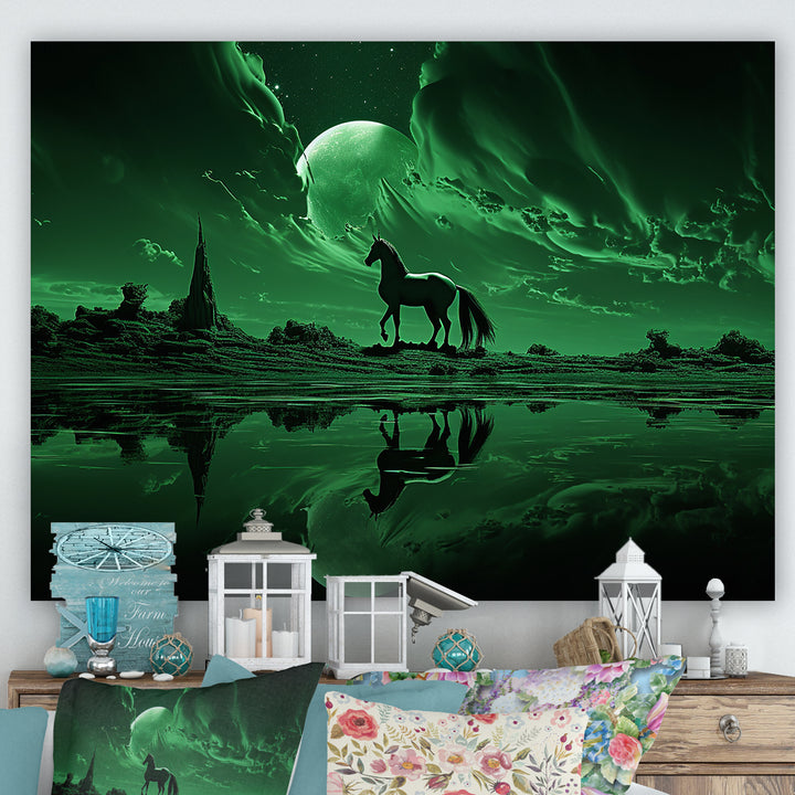 Emerald Enigma Mystical Horse - Horse Wall Art Prints