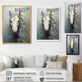 Minimalism Flower Hair Horse - Beige Horse Wall Art