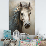 Minimalism Black and white Horse - Horse Large Canvas Wall Art