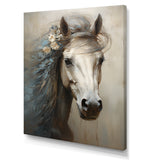 Minimalism Black and white Horse - Horse Large Canvas Wall Art