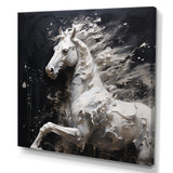 Minimalism Black and white Galloping Horse - Horse Home Decor Art