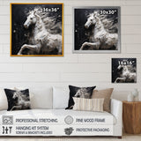 Minimalism Black and white Galloping Horse - Horse Home Decor Art