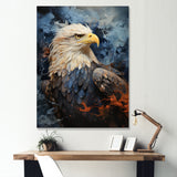 Blue and Black Abstract Eagle - Eagle Canvas Wall Art