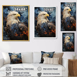Blue and Black Abstract Eagle - Eagle Canvas Wall Art