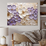 Purple And White Minimalism Violets - Floral Canvas Wall Art