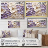 Purple And White Minimalism Violets - Floral Canvas Wall Art