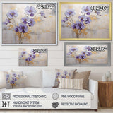 Purple And Gold Adorned Violets Meadow I - Floral Canvas Wall Art