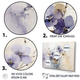 Beige And Purple Adorned Violets - Floral Canvas Wall Art