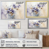 Beige And Purple Adorned Violets - Floral Canvas Wall Art