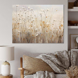 beige Wildflowers Floral Fantasy - Floral Canvas Wall Art