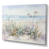 Wildflowers on the beach - Floral Canvas Wall Art