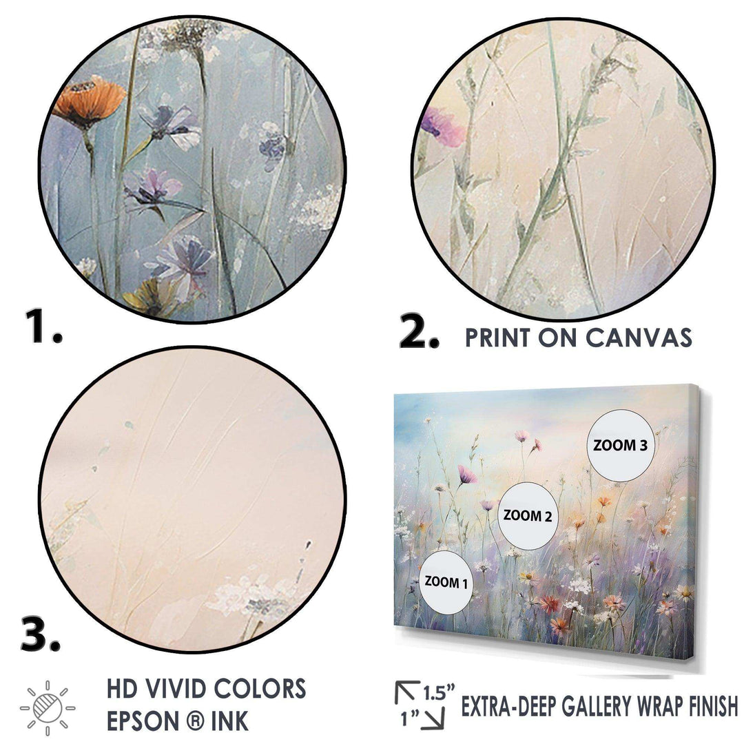 Wildflowers Wander meadows - Floral Canvas Wall Art