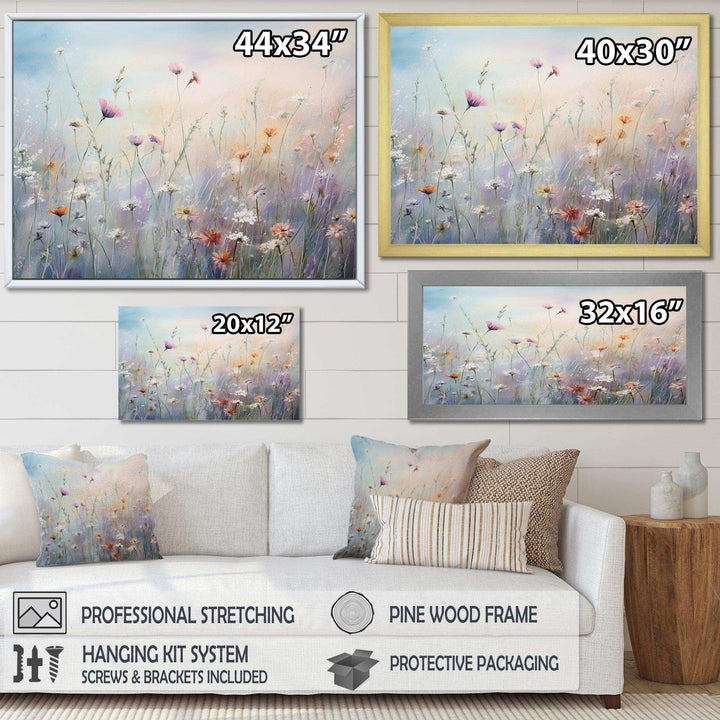 Wildflowers Wander meadows - Floral Canvas Wall Art