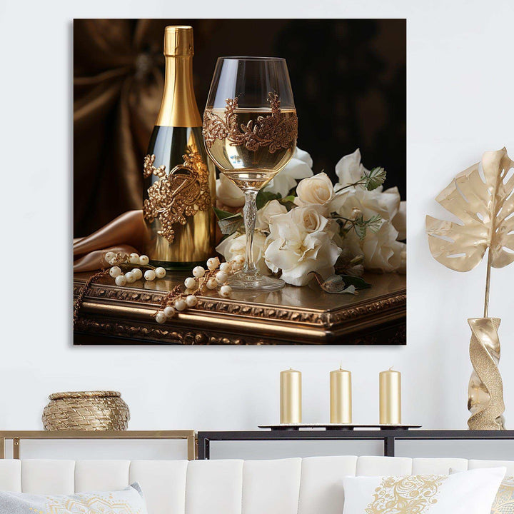 Classic Elegance - Food &amp; Beverage Canvas Wall Art