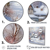 winter charm at country home - Landscapes Canvas Wall Art