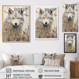 minimalism Beige Wolf expression - Beige Wolf Wall Art