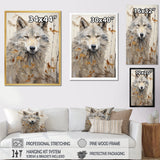 minimalism Beige Wolf expression - Beige Wolf Wall Art