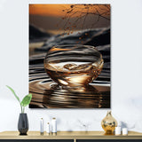 Bronze Brilliance vase harmony - Abstract Canvas Wall Art