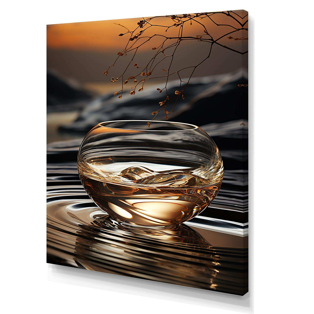 Bronze Brilliance vase harmony - Abstract Canvas Wall Art