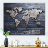 Rustic Routes world map - Map Canvas Wall Art