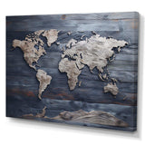 Rustic Routes world map - Map Canvas Wall Art