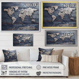 Rustic Routes world map - Map Canvas Wall Art