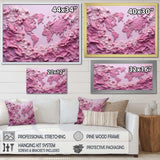 pink Whimsical Waters world map - Map Canvas Wall Art