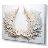 black and white feather Wreath - Floral Canvas Wall Art