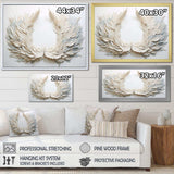 black and white feather Wreath - Floral Canvas Wall Art