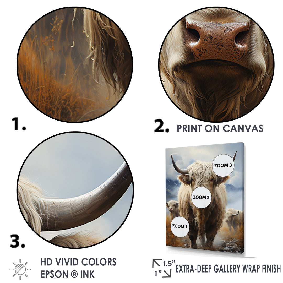 Yaks grazing in mountain - Yaks Bedroom Wall Art