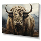 Monochrome Yak Grazing Scene - Yaks Wall Decor