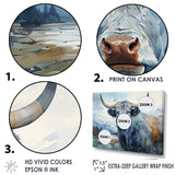 blue and grey yak painting - Yaks Wall Art Prints