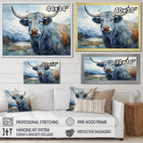 blue and grey yak painting - Yaks Wall Art Prints