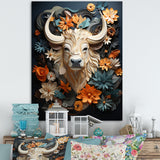 Cubist Herd yak sketch - Beige Yaks Wall Art