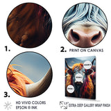 Colorful fur yak portrait - Yaks Large Canvas Wall Art