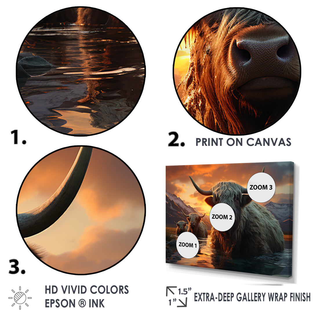Expressionist Yaks horizon - Yaks Home Decor Art