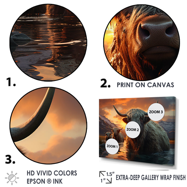 Expressionist Yaks horizon - Yaks Home Decor Art