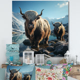 enchanted yaks portrait in winter - Yaks Canvas Wall Art