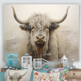 minimalism beige Yak painting - Yaks Wall Decor