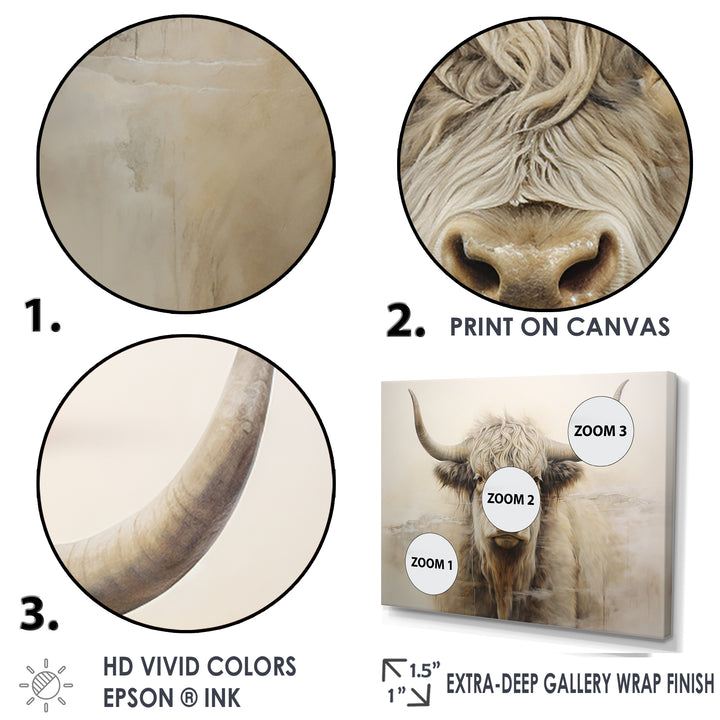 minimalism beige Yak painting - Yaks Wall Decor
