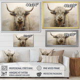 minimalism beige Yak painting - Yaks Wall Decor