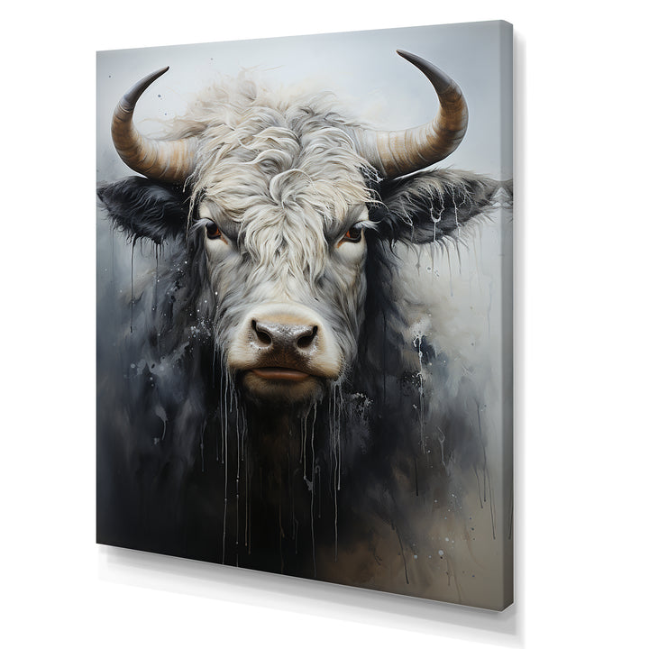 minimalism black and white Yak painting - Yaks Wall Art Prints