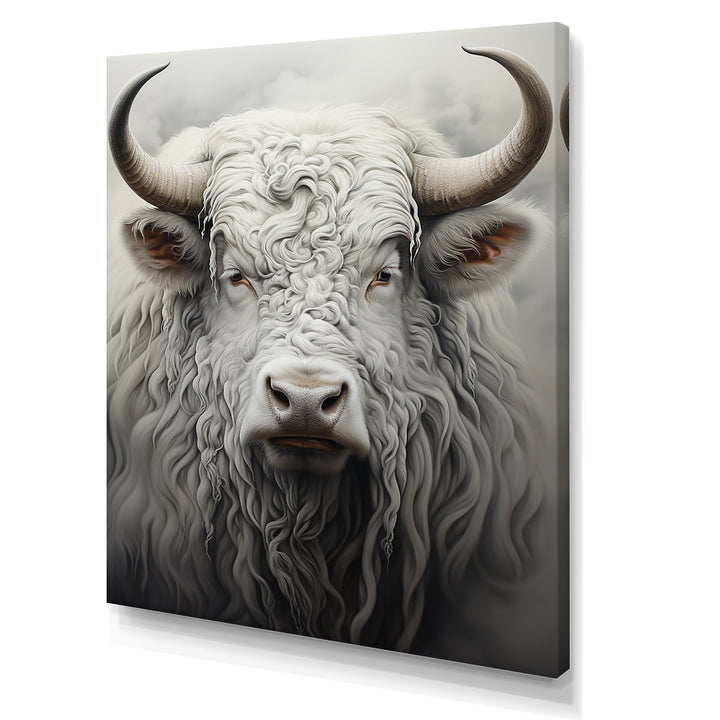 minimalism grey Yak painting - Black Yaks Wall Art