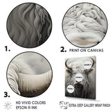minimalism grey Yak painting - Black Yaks Wall Art