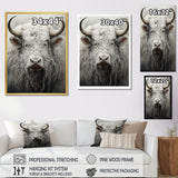 minimalism grey Yak painting - Black Yaks Wall Art